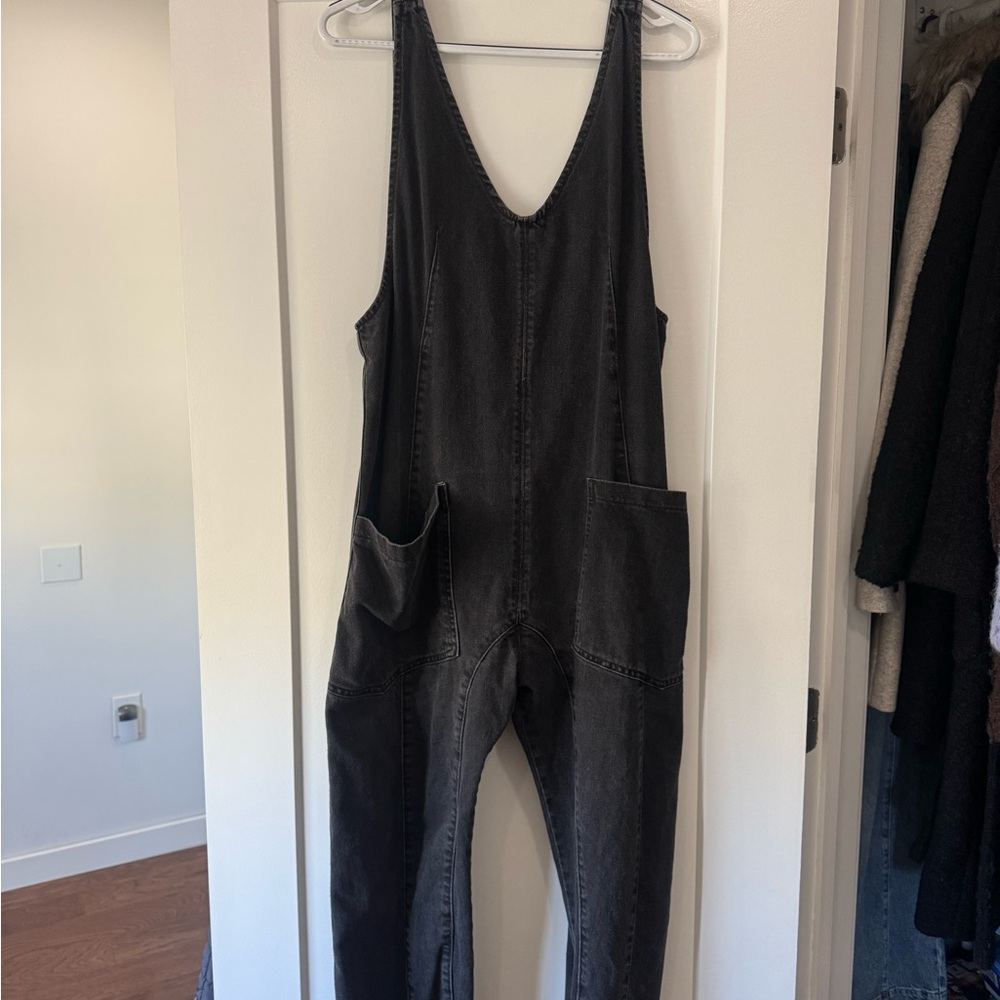 We The Free Charcoal Denim Overalls